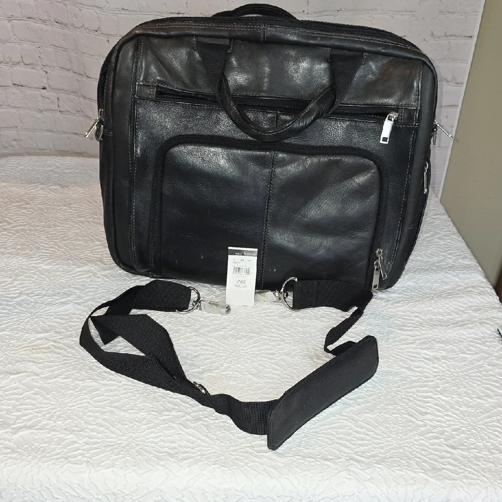 Wilsons Leather Black Laptop Bag‎